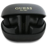 Guess Bluetooth ausinės GUTWST88MCTGK TWS + įkrovimo stotelė juodos/juodos kapsulė spausdintas logotipas