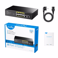 Cudy FS1010P tinklo komutatorius Fast Ethernet (10/100) Maitinimas per Eternetą (PoE) Juoda