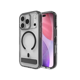 ZAGG Santa Cruz Snap KS Magnetinis dėklas telefonui su stovu iPhone 17 Pro – skaidrus ir juodas