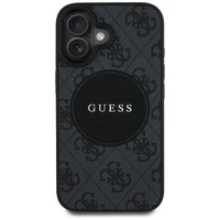 Guess 4G Circle Classic Logo Magnetinis dėklas telefonui iPhone 16 - juodas