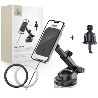 Tech-Protect MM15W-V9 automobilinis laikiklis su MagSafe prietaisų skydeliui ir oro angai 15W - juodas