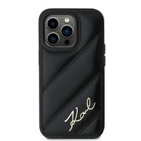 Karl Lagerfeld Diagonal Quilted Script dėklas telefonui iPhone 13 Pro / 13 - juodas