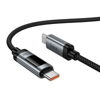 Kabelis (m) - su skaitmenine indikacija USB A į USB C Hoco PD 6A 100W 1,2 m U148 juodas (m)