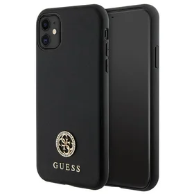 Guess Strass Metal Logo dėklas telefonui iPhone 11 / Xr 6.1" - Juodas