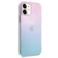 Guess GUHCP12S3D4GGBP iPhone 12 mini 5.4" mėlyna-rožinė/mėlyna ir rožinė kietas dėklas 4G 3D rašto kolekcija