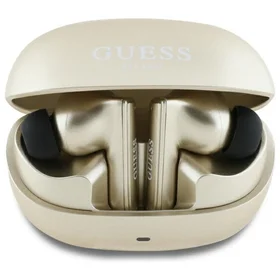Guess Bluetooth ausinės GUTWST88MCTGD TWS + įkrovimo stotelė auksinės/auksinės kapsulė spausdintas logotipas