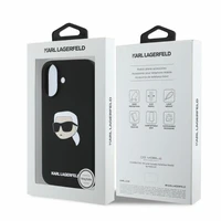 Karl Lagerfeld silikoninis dėklas telefonui Karl Head Print Magnetinis iPhone 16 - juodas