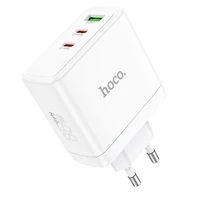 Įkroviklis Hoco 2 x USB-C + USB-A GaN QC PD 65W N30 baltas