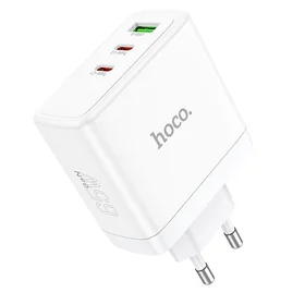 Įkroviklis Hoco 2 x USB-C + USB-A GaN QC PD 65W N30 baltas