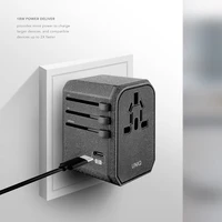 Uniq Voyage LITHOS Collective 33W 2xUSB PD 18W QC 3.0 kelioninis adapteris - pilkas