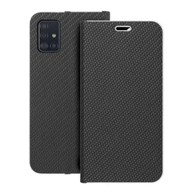 Dėklas telefonui LUNA Book Carbon SAMSUNG A51 juodas