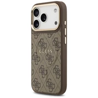Guess 4G PU Classic Logo Magnetinis dėklas telefonui iPhone 17 Pro - rudas