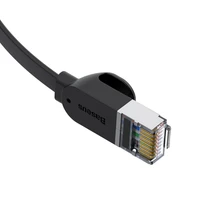 Baseus didelio greičio plokščias Ethernet CAT6 RJ45 tinklo laidas 1m - juodas