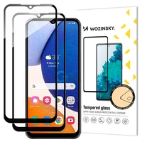Wozinsky 2x pilno klijavimo grūdintas stiklas Samsung Galaxy A14 5G / A14 9H pilno ekrano grūdintas stiklas su juodu rėmeliu