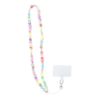 PIXIE telefono dirželis, telefono pakabukas / virvelės ilgis 68 cm (34 cm kilpoje) / ant kaklo – su širdelėmis