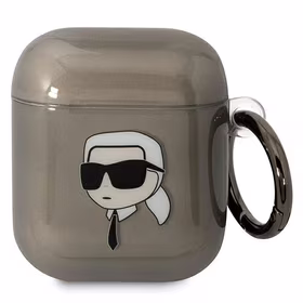 Karl Lagerfeld KLA2HNIKTCK AirPods 1/2 dėklas juodas/juodas Karl`s Head