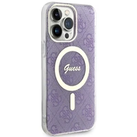 Guess GUHMP14XH4STU iPhone 14 Pro Max 6.7" violetinis kietas dėklas 4G Magnetinis