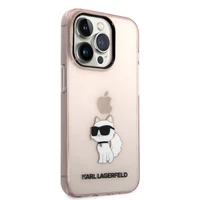Karl Lagerfeld Ikonik Choupette dėklas telefonui iPhone 14 Pro Max - rožinis