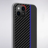 Tel Protect CARBON dėklas telefonui Xiaomi Redmi Note 10/Note 10S/Poco M5S juodas su mėlyna juostele