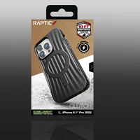 Raptic X-Doria Clutch dėklas iPhone 14 Pro su Magnetine galinė juoda danga