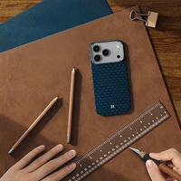 Benks magnetinis Armor Air Armor Grid Kevlar dėklas su metaliniu rėmeliu 600D (0068) Iphone 17 Air telefonui mėlynas