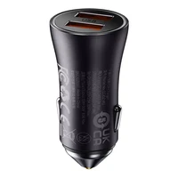 Baseus Golden Contactor Max automobilinis įkroviklis, 2x USB, 60W (pilkas)