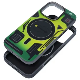 Dėklas telefonui FORCELL F-PROTECT su dviejų sluoksnių 4D technologija, militarinio kritimo testo suderinamas su MagSafe skirtas IPHONE 16 PRO MAX žalias