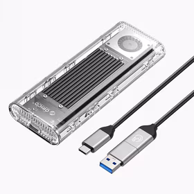 Orico TCM2-G20 M.2 NVME USB-C 3.2 20Gb/s diskų įrenginys - sidabrinis/skaidrus