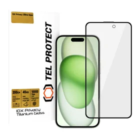 Temperaudonas glass Tel Protect 10X Privacy Titanium Iphone 15 (envelope)