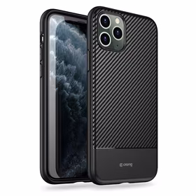 Crong Prestige Carbon Cover - iPhone 11 Pro Max dėklas (juodas)