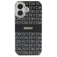 DKNY tekstūrinio rašto su juostele dėklas telefonui iPhone 16 - juodas