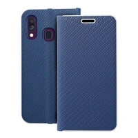 Dėklas telefonui LUNA Book Carbon SAMSUNG A40 mėlynas