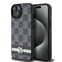 DKNY odinis languotas mono raštas ir spausdintos juostelės dėklas iPhone 15/14/13 - juodas