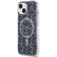 Guess IML GCube Magnetinis dėklas telefonui iPhone 15 / 14 / 13 - juoda