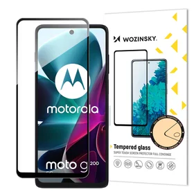 Wozinsky pilno klijavimo grūdintas stiklas Motorola Moto G200 5G 9H pilno ekrano grūdintas stiklas su juodu rėmeliu
