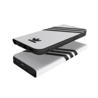 Adidas OR knyginis dėklas PU iPhone 12 / 12 Pro 6.1" - balta ir juoda