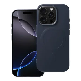 SILIKONINIS MAGNETINIS DĖKLAS (didelė skylė) suderinamas su MagSafe IPHONE 16 Pro mėlynas titano