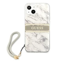 Guess Marble Strap Collection dėklas telefonui iPhone 13 mini 5.4" - pilkas