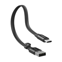 Baseus Nimble plokščias kabelis USB / USB-C kabelis su laikikliu 2A 0.23M juodas (CATMBJ-01)