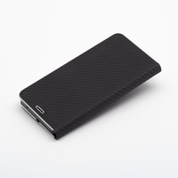 LUNA Book Carbon dėklas telefonui XIAOMI Redmi Note 14 4G (GLOBAL - 164,84mm x 78,15mm x 8,16mm) juodas