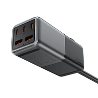 Acefast Z2 GaN 75W PD stalinio tipo įkroviklis 3x USB-C 2x USB-A - juodas ir pilkas