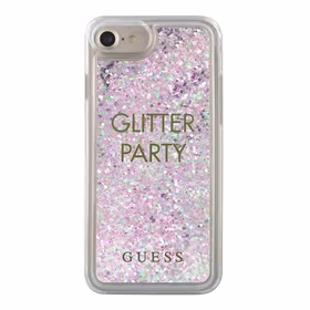 Guess GUHCP7GLUQPU iPhone 6/7/8 /SE 2020 / SE 2022 violetinis/kietas dėklas Liquid Glitter Party