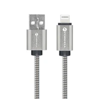 FORCELL F-ENERGY Metal C236 kabelis USB A į Lightning 2,4A 12W 1 m sidabrinis
