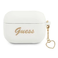 Guess GUAPLSCHSH AirPods Pro dėklas baltas silikoninis Charm Heart kolekcija