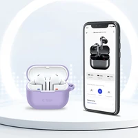 Tech-Protect silikoninis dėklas su kabliuku Samsung Galaxy Buds 3 / 3 FE / 3 Pro ausinėms - violetinis