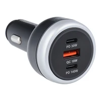 Automobilinis įkroviklis USB A + 2 x Type C PD QC3.0 3A 191W CC69-2C1A juodas