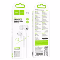 HOCO kabelinės ausinės Jack 3,5 mm su mikrofonu M116 balta