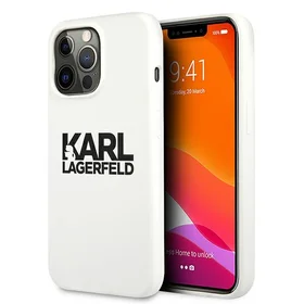 Karl Lagerfeld silikoninis dėklas telefonui su Stack Logo iPhone 13 Pro / 13 6.1" - baltas