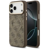 Guess 4G PU Classic Logo Magnetinis dėklas telefonui iPhone 17 Pro Max - rudas
