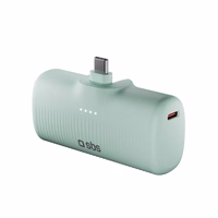 SBS EcoPower 5000 mAh 10W išorinė baterija su įmontuotu USB-C prievadu - žalia
